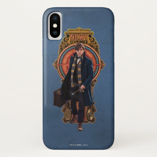 Capa Para iPhone, Case-Mate Painel NEWT SCAMANDER™ Walking Art Nouveau (Verso)