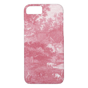 Capa iPhone 8/ 7 Paisagem de Cor-de-rosa Toile de Jouy Gasto Counry