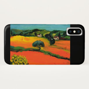 CAPA PARA iPhone X PAISAGEM DE TOSCÂNIA COM GIRASSÓIS