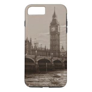 Capa iPhone 8 Plus/7 Plus Palácio de Torre de Sepia Big Ben Westminster