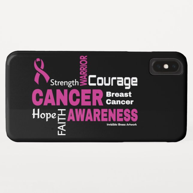 Capa Para iPhone, Case-Mate Palavras...Câncer de Mama (Verso (Horizontal))