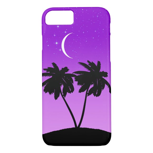 Capa Para iPhone, Case-Mate Palm Tree Silhouette em Púrpura (Verso)