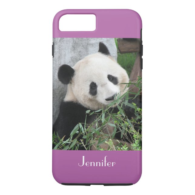 Capa Para iPhone, Case-Mate Panda Gigante, Roxo, Orquídea Radiante, Nome (Verso)