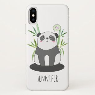 Capa Para iPhone Da Case-Mate Panda preta & branca bonito no bambu