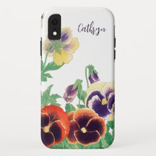 Capa Para iPhone Da Case-Mate Pansias Florais Silhueta: pintura de flores vindim