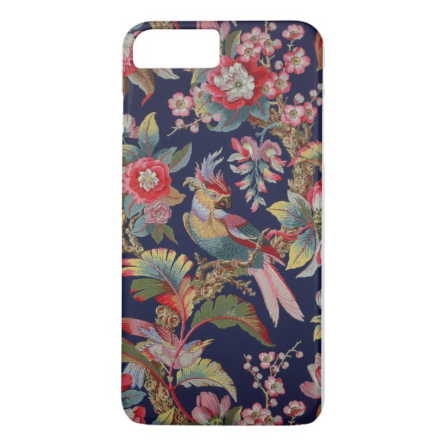 Capa Para iPhone, Case-Mate Papagaio Antiquado com Flores (Verso)