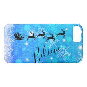 Capa iPhone 8/ 7 Papai Noel e sua Rebelde Voadora - Acredite