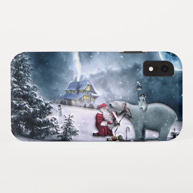 Capa Para iPhone, Case-Mate Papai Noel e Urso Polar (Verso (Horizontal))