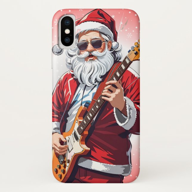 Capa Para iPhone, Case-Mate Papai Noel tocando violão (Verso)