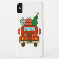 Papais noeis de frente de caminhão Feliz Natal