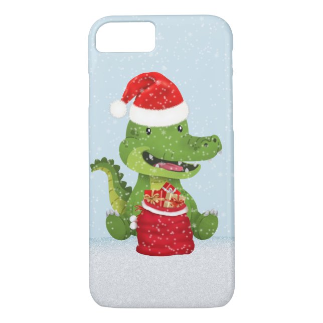 Capa Para iPhone, Case-Mate Papais noeis de jacaré festivos de Natal (Verso)