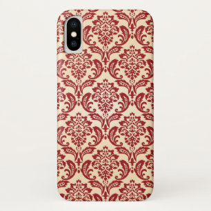 Capa Para iPhone X Papel de parede da cor damasco