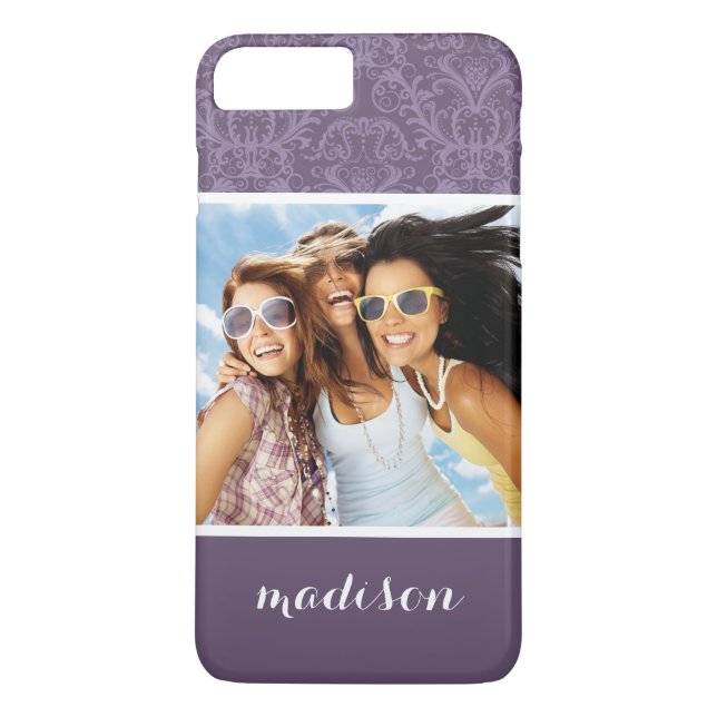 Capa Para iPhone, Case-Mate Papel de parede Púrpura de luxo personalizado (Verso)