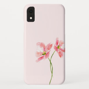 Capa Para iPhone Da Case-Mate Papoila cor-de-rosa pincel elegante flor de aquare
