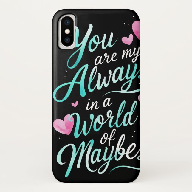 Capa Para iPhone, Case-Mate Para sempre" - Citação Romântica (Verso)