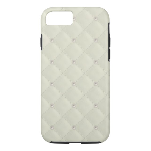 Capa Para iPhone, Case-Mate Parafuso prisioneiro de creme da pérola acolchoado (Verso)