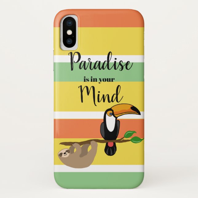 Capa Para iPhone, Case-Mate Paraíso, preguiça e toucan tropicais (Verso)