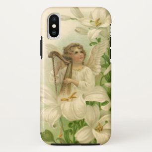 Capa Para iPhone X Páscoa do Victorian do vintage, flores do lírio 