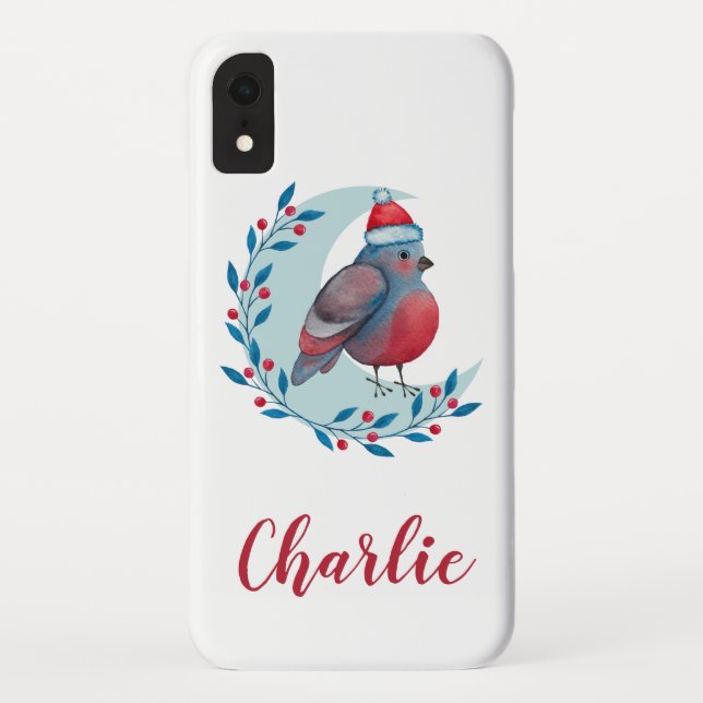 Capa Para iPhone, Case-Mate Pássaro Natal Personalizado Na Lua (Verso)