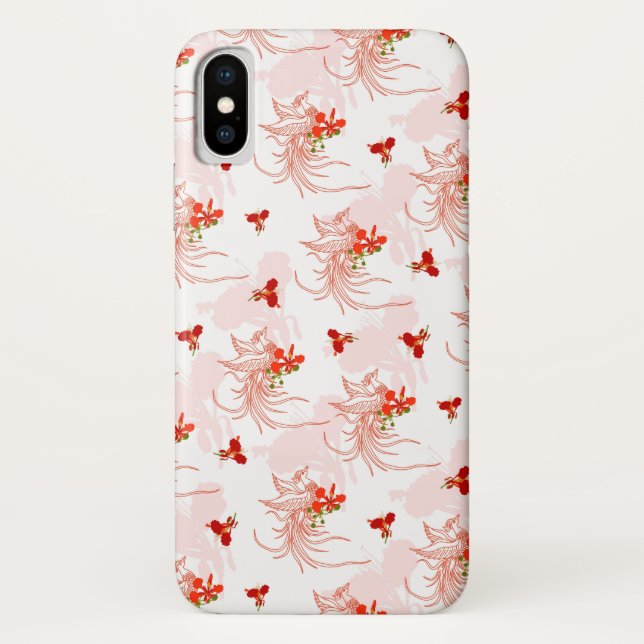 Capa Para iPhone, Case-Mate Pássaro Phoenix E Flor Phoenix Sem Olho (Verso)