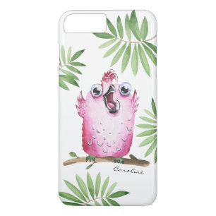 Capa Para iPhone Da Case-Mate Pássaro rosa bonito com seu nome