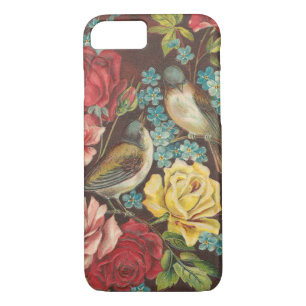 Capa iPhone 8/ 7 Pássaros e flores do vintage
