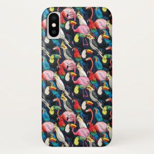 Capa Para iPhone X Pássaros exóticos