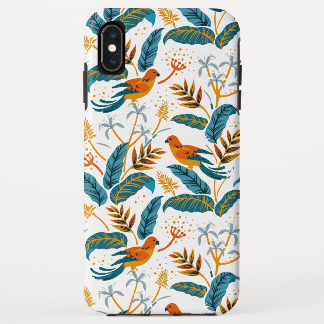 Capa Para iPhone, Case-Mate Pássaros exóticos tropicais e padrão das folhas (Verso)