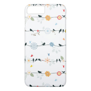 Capa Para iPhone Da Case-Mate Pássaros femininos em um fio e em flores