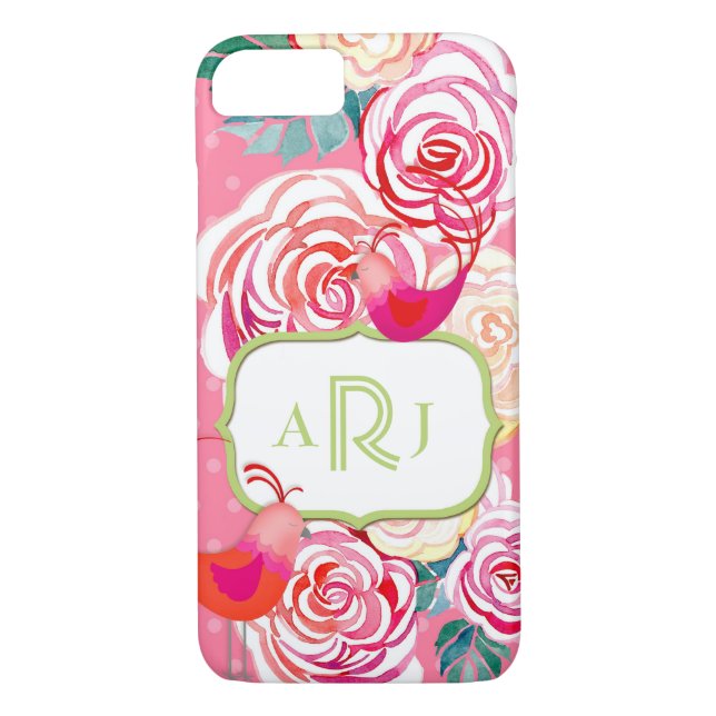 Capa Para iPhone, Case-Mate Pássaros Hipsteres Monogramas Paisley Floral (Verso)