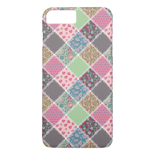 Capa Para iPhone, Case-Mate Pastel Floral Quilt Squares (Verso)