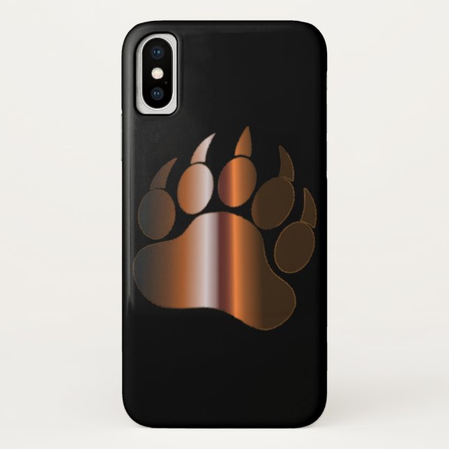CAPA PARA iPhone, Case-Mate  PATA DE URSO DE AÇO MARROM NO PRETO (Verso)