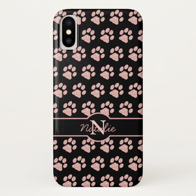 Capa Para iPhone, Case-Mate Pata Imprime Rosa Dourado Na moda Monograma (Verso)