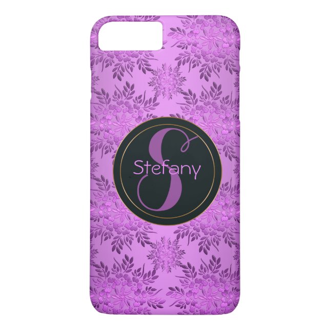 Capa Para iPhone, Case-Mate pattern.monogram. retro floral (Verso)
