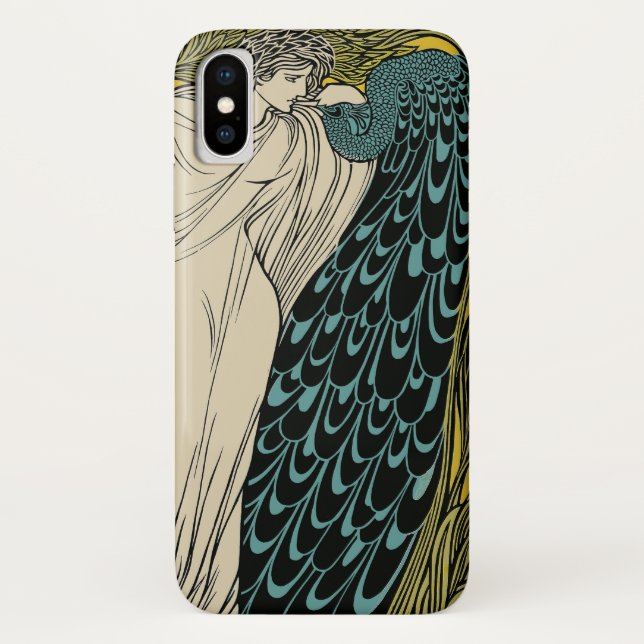 Capa Para iPhone, Case-Mate Peacock Fine Art Bird Nouveau (Verso)