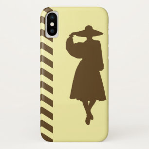 Capa Para iPhone X Pecan Cream Neutral Chevrons Fashion