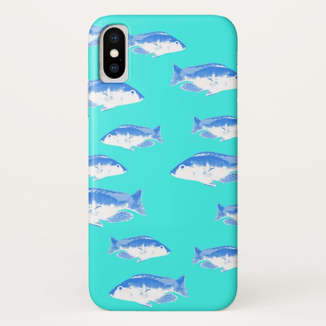 Capa Para iPhone, Case-Mate Peixe azul na turquesa (Verso)