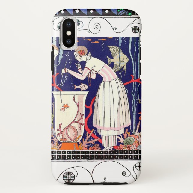 CAPA PARA iPhone, Case-Mate  PEIXE BURACO, FASHÃO DE BELEZA DE ARTE DECO (Verso)
