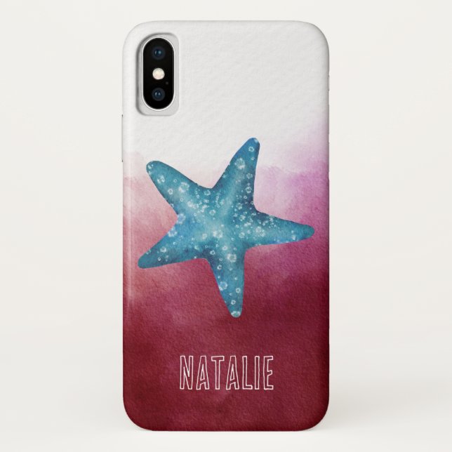 Capa Para iPhone, Case-Mate Peixe-estrela bonito Vermelho oceano Vermelho mode (Verso)