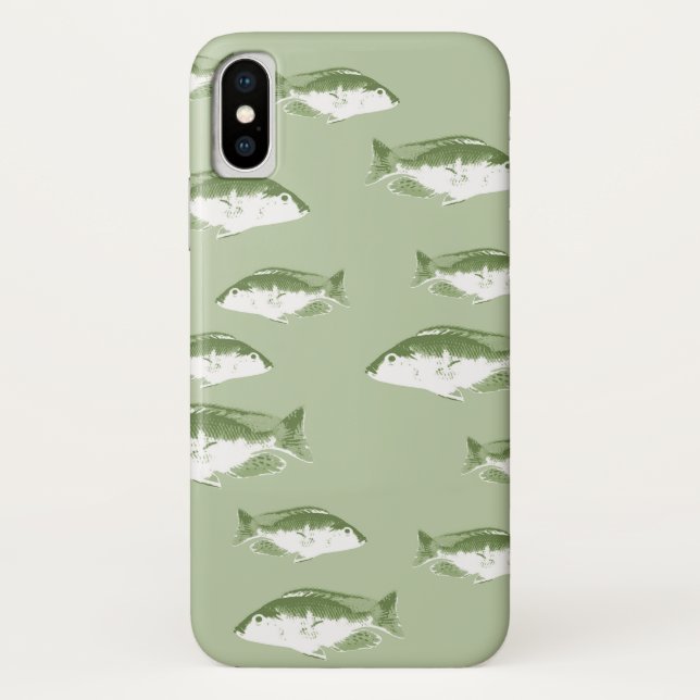 Capa Para iPhone, Case-Mate Peixe verde-azeitona (Verso)