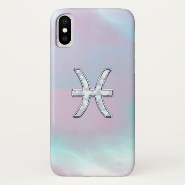 Capa Para iPhone, Case-Mate Peixes Símbolo Zodiac Mãe do estilo Pérola (Verso)