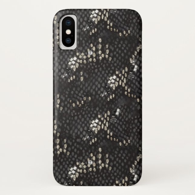 Capa Para iPhone, Case-Mate Pele Cobra de Diamante Preto (Verso)