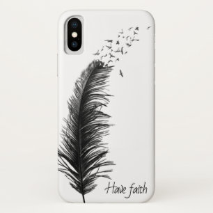 Capa Para iPhone Da Case-Mate pena preta com pássaros de vôo