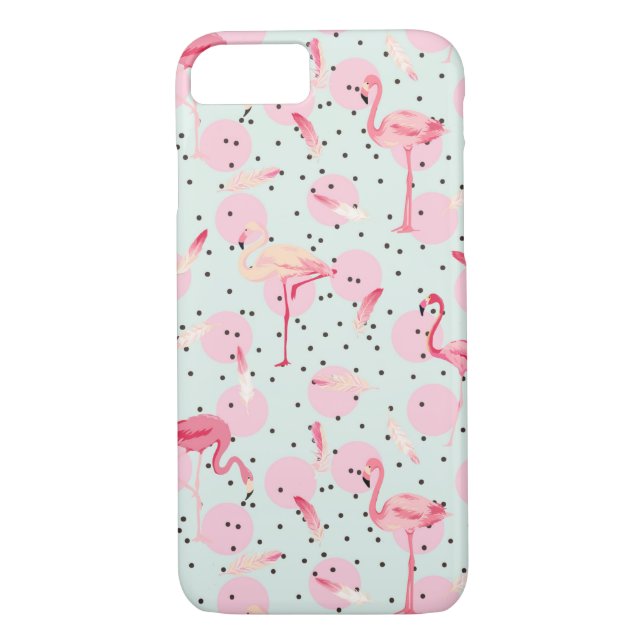 Capa Para iPhone, Case-Mate Penas do flamingo em bolinhas (Verso)
