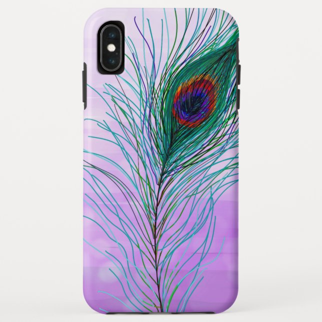 Capa Para iPhone, Case-Mate Penas Peacock desenhadas à mão (Verso)