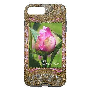 Capa iPhone 8 Plus/7 Plus Peony Bud Monogram Girly VII