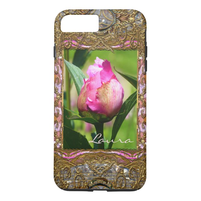 Capa Para iPhone, Case-Mate Peony Bud Monogram Girly VII (Verso)