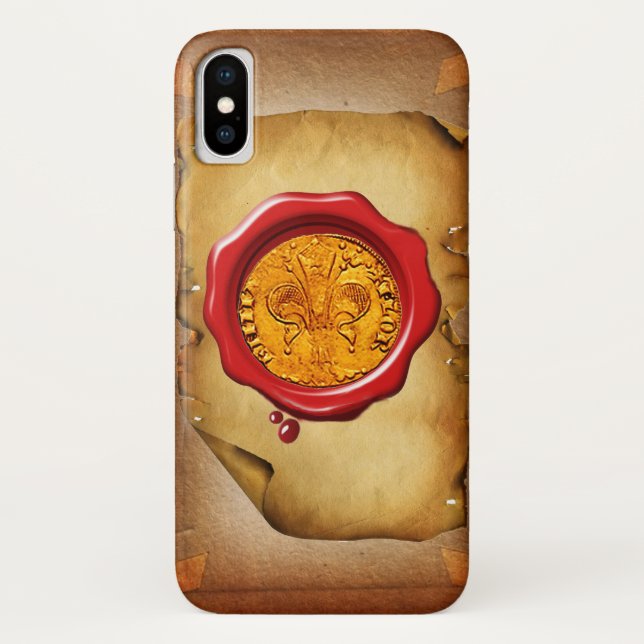 Capa Para iPhone, Case-Mate Pergaminho de cera FORINT DOURADA FLORENTINA ANTIQ (Verso)