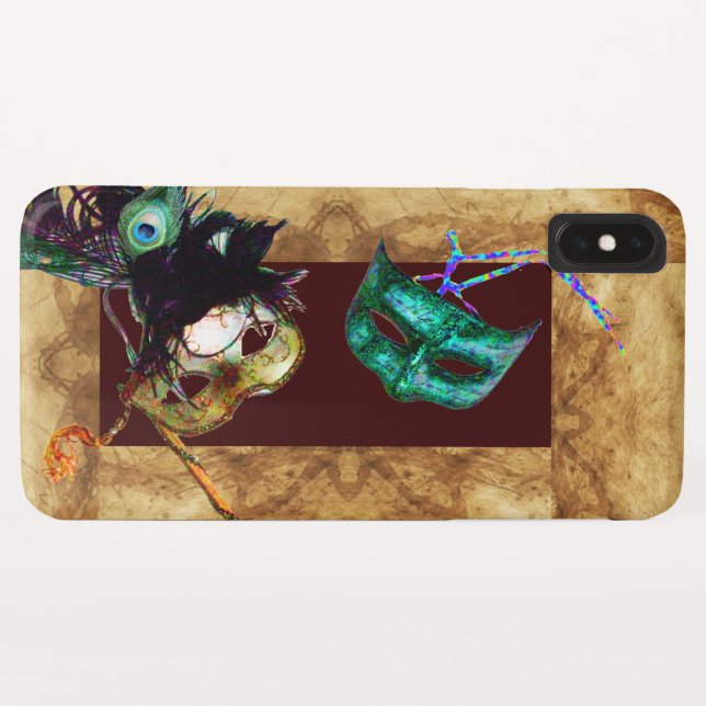 Capa Para iPhone, Case-Mate Pergaminho MARDI GRAS MASCARADA MASKS (Verso (Horizontal))