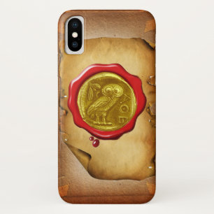 Capa Para iPhone X Pergaminho VERMELHO AMARELO DOURADO do SELO da